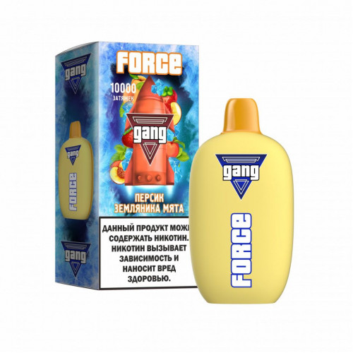 Электронная сигарета GANG Force 10 000 Персик Земляника Мята